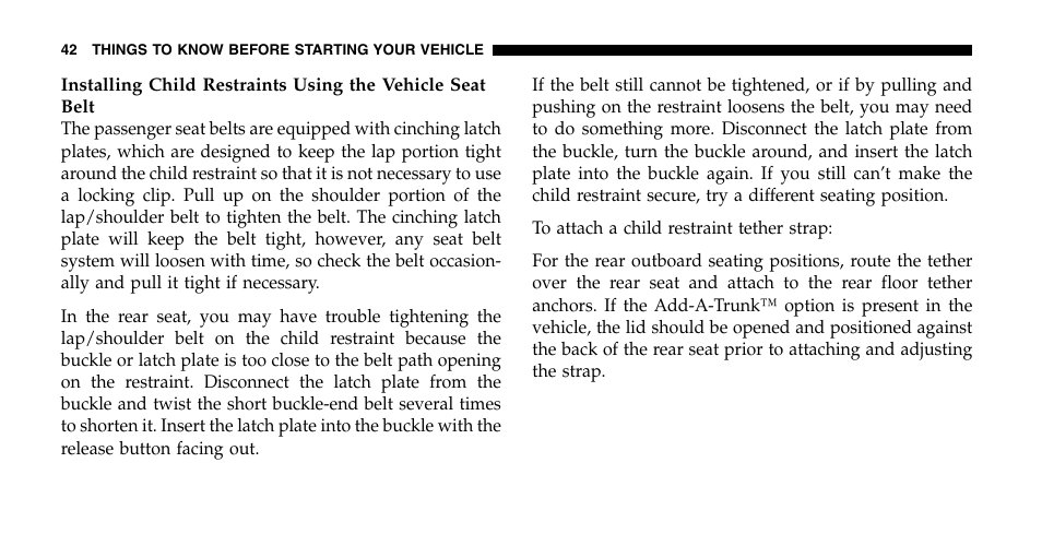 Jeep 2006 Wrangler User Manual | Page 42 / 368