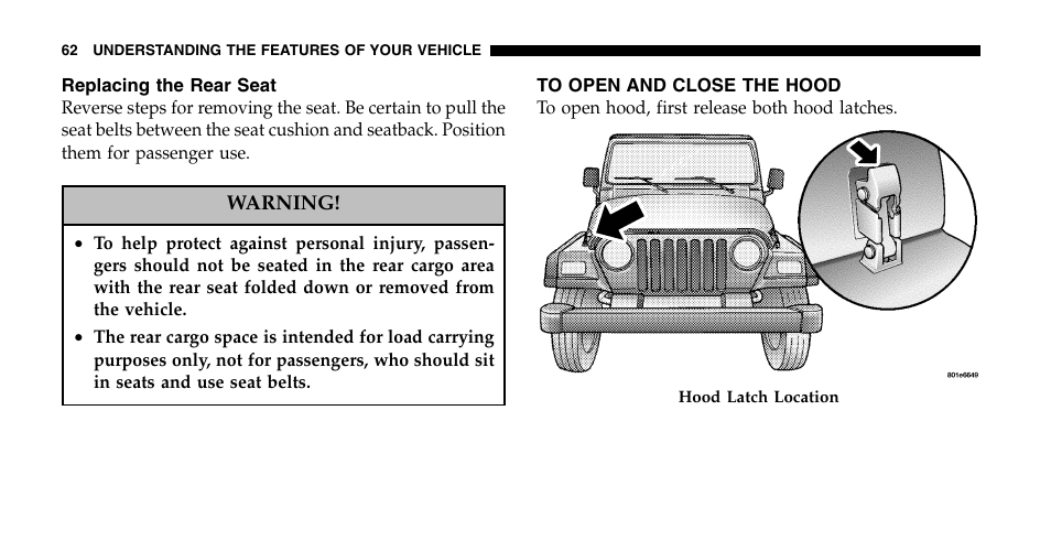 Jeep 2006 Wrangler User Manual | Page 62 / 368