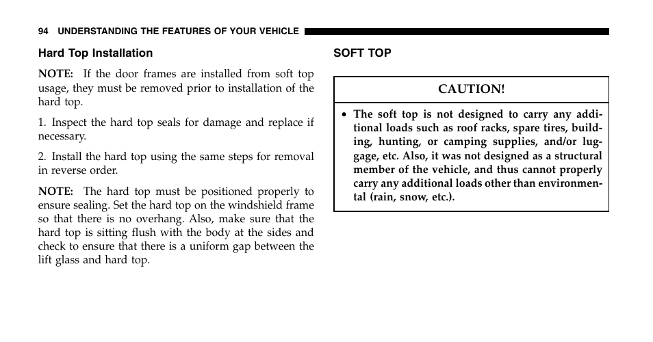 Jeep 2006 Wrangler User Manual | Page 94 / 368