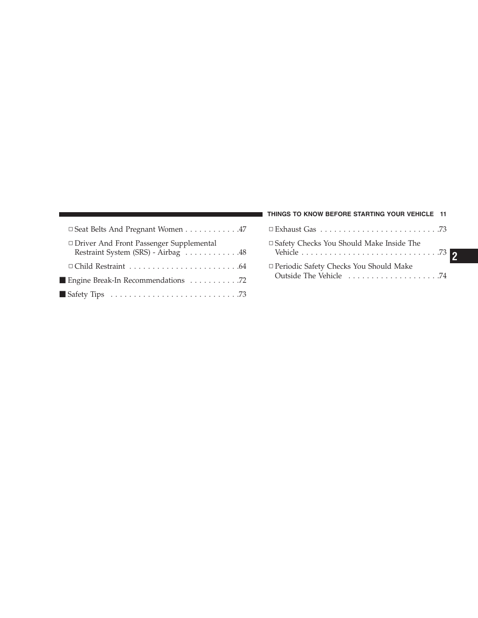 Jeep 2007 Compass User Manual | Page 11 / 408
