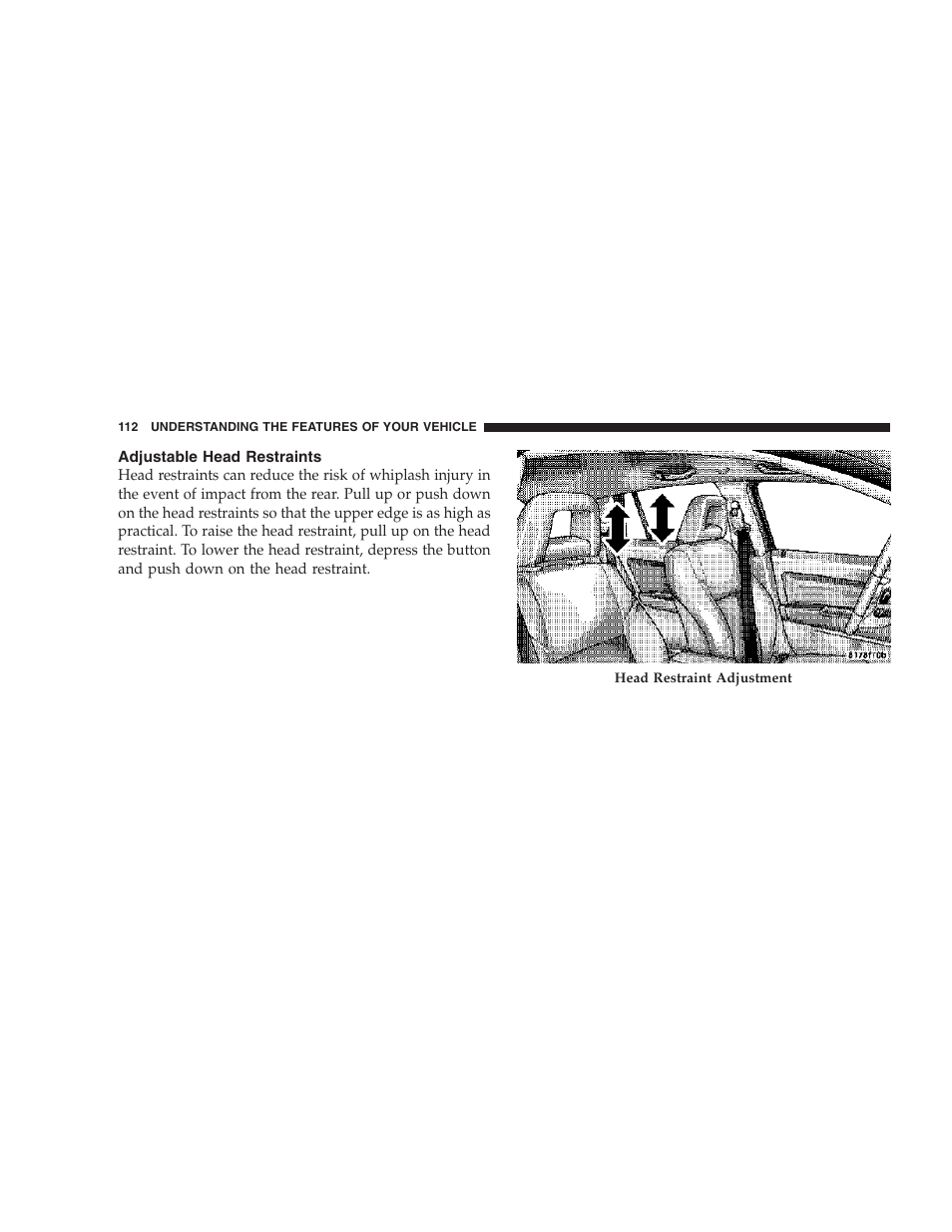 Adjustable head restraints | Jeep 2007 Compass User Manual | Page 112 / 408