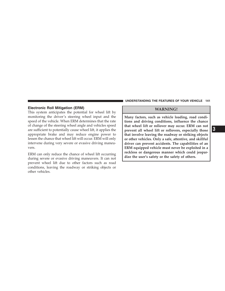 Electronic roll mitigation (erm) | Jeep 2007 Compass User Manual | Page 141 / 408