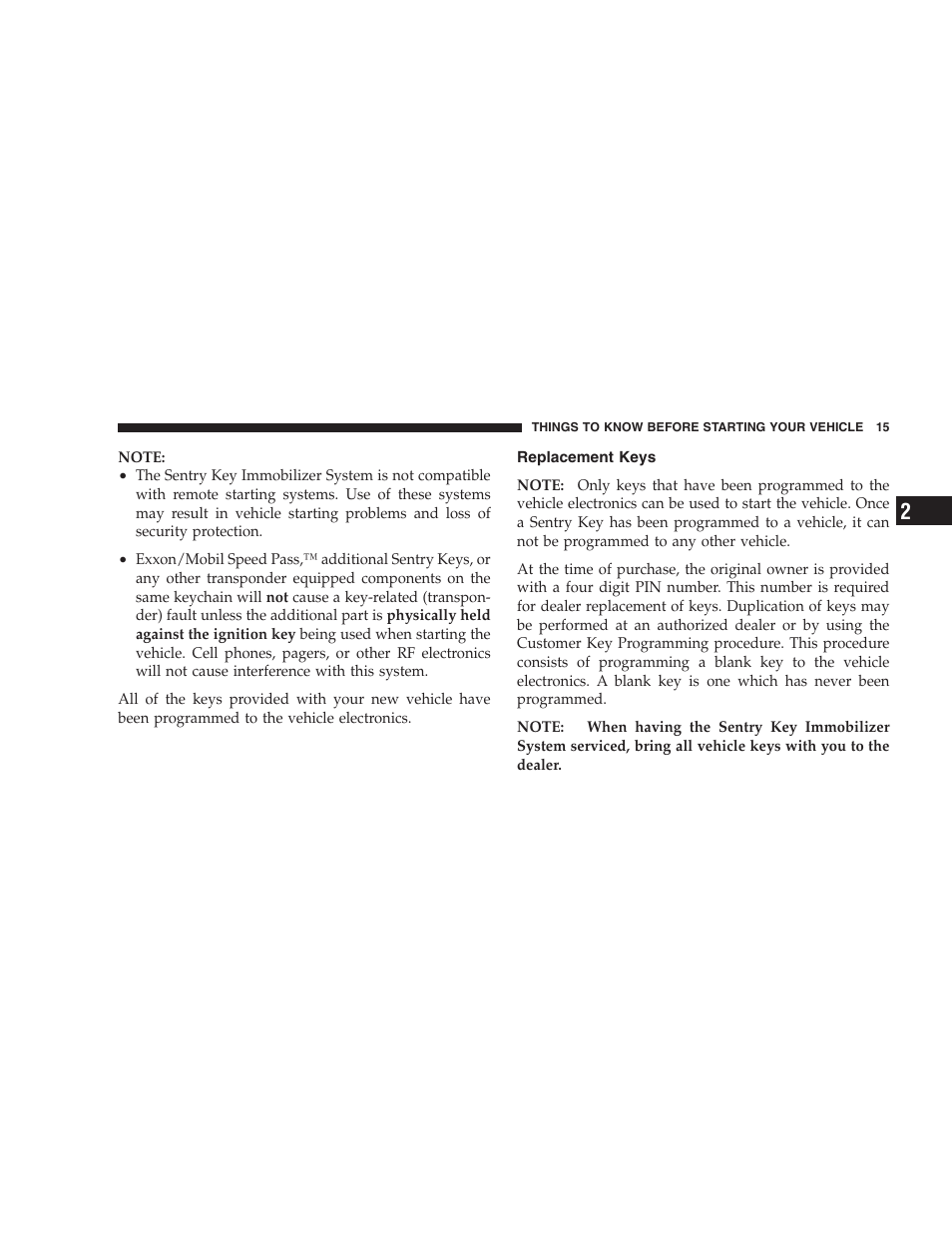 Replacement keys | Jeep 2007 Compass User Manual | Page 15 / 408