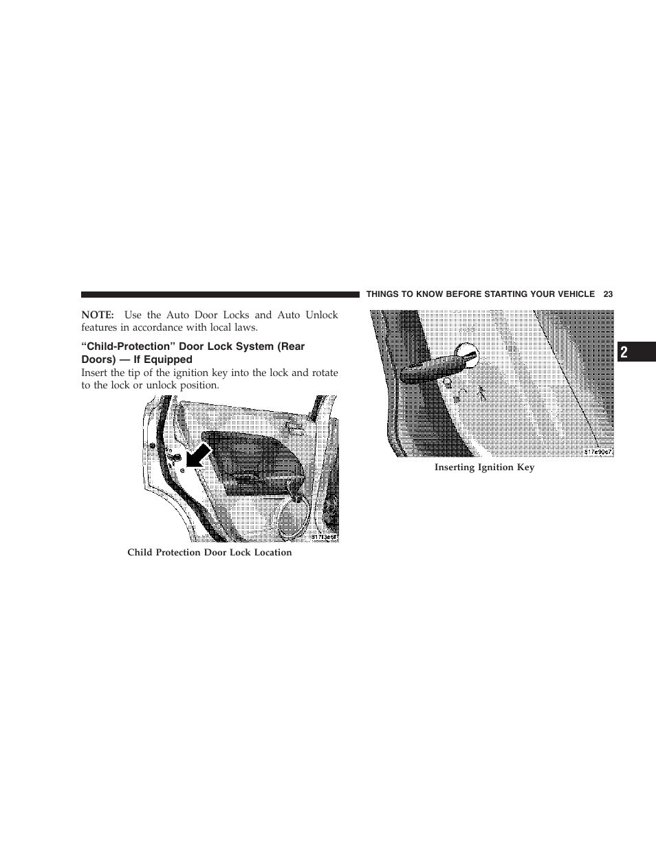 Child-protection” door lock system, Rear doors) — if equipped | Jeep 2007 Compass User Manual | Page 23 / 408