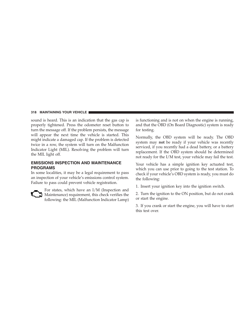 Emissions inspection and maintenance, Programs | Jeep 2007 Compass User Manual | Page 318 / 408