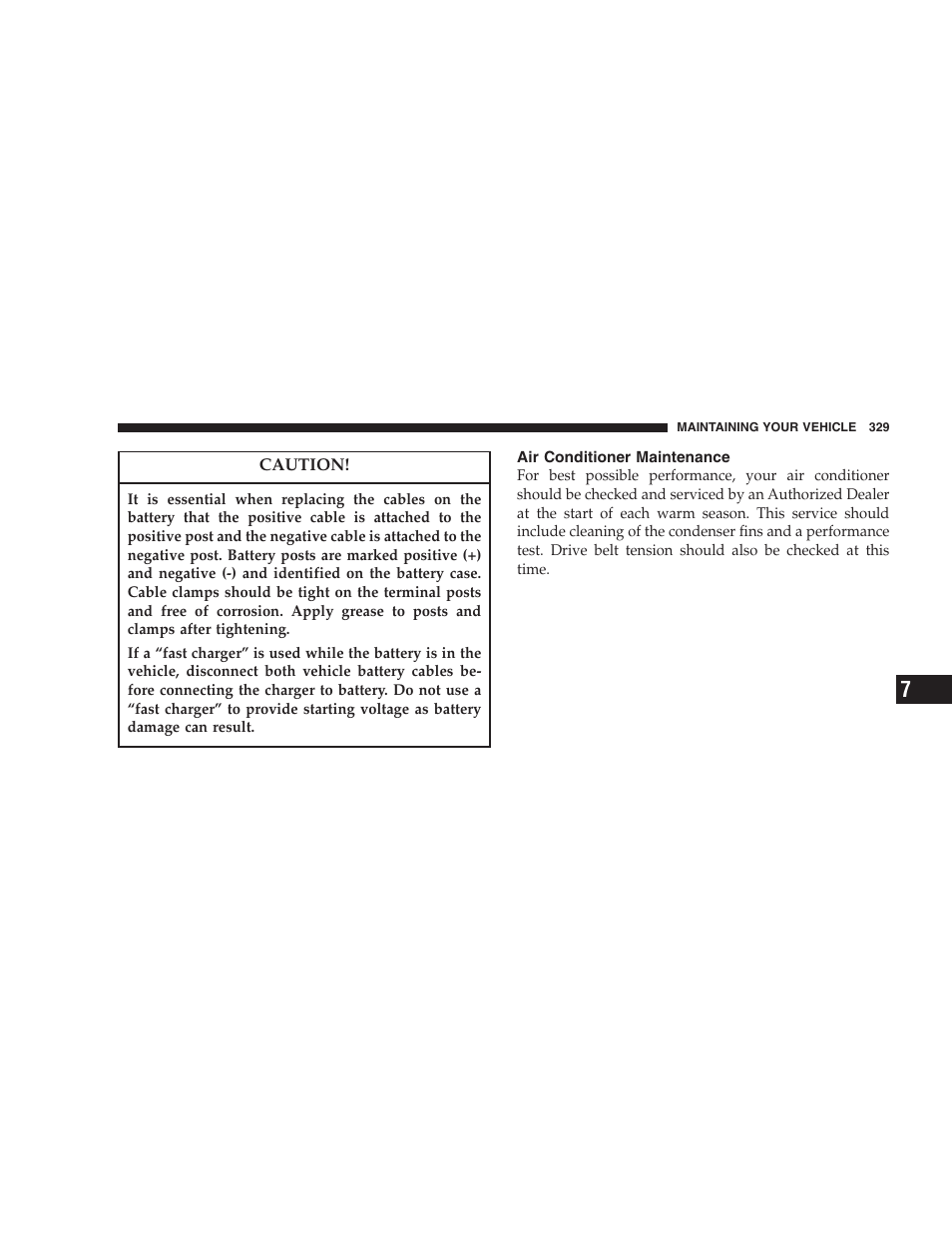 Air conditioner maintenance | Jeep 2007 Compass User Manual | Page 329 / 408