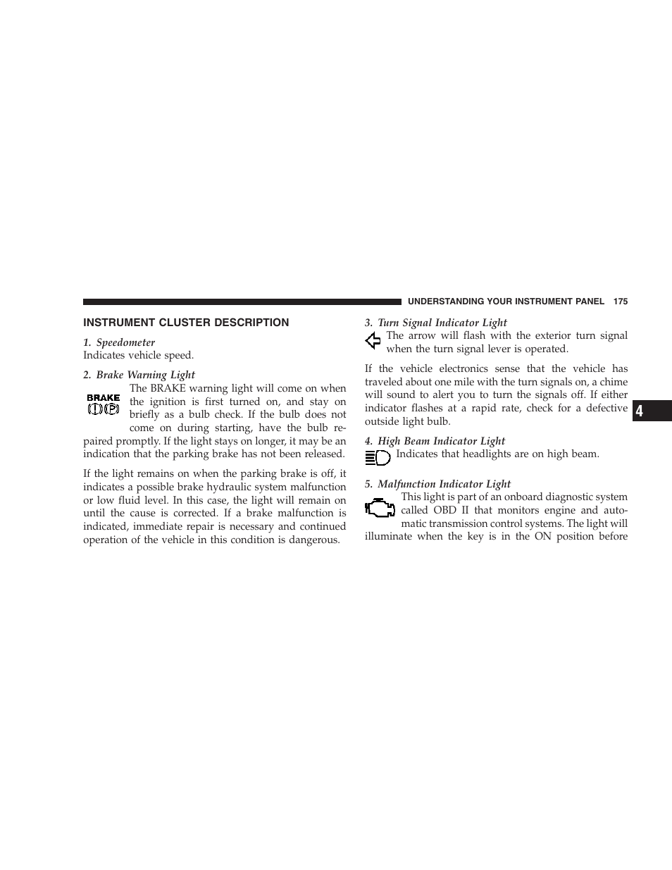 Instrument cluster description | Jeep 2007 Grand Cherokee User Manual | Page 175 / 472