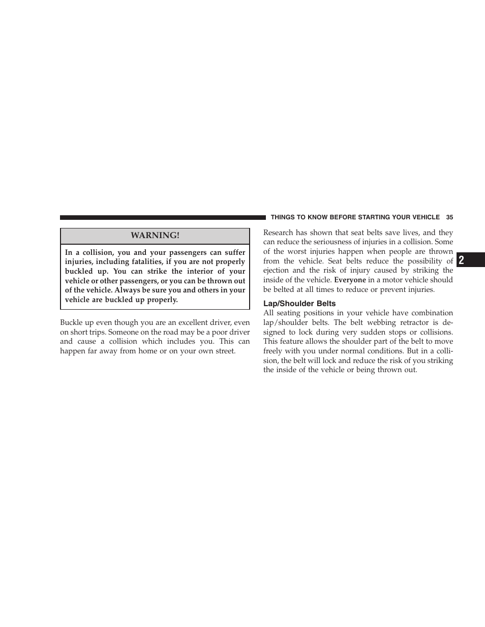 Lap/shoulder belts | Jeep 2007 Grand Cherokee User Manual | Page 35 / 472