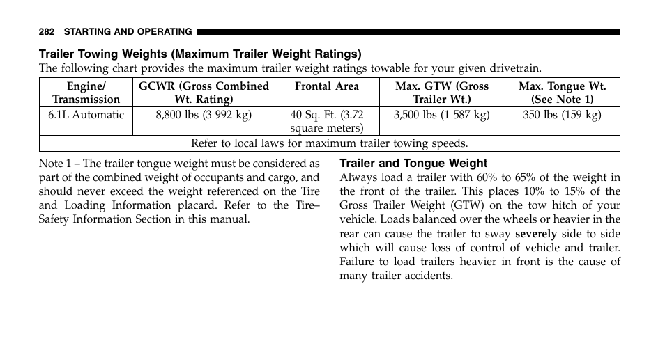 Jeep 2007 Grand Cherokee SRT User Manual | Page 282 / 400