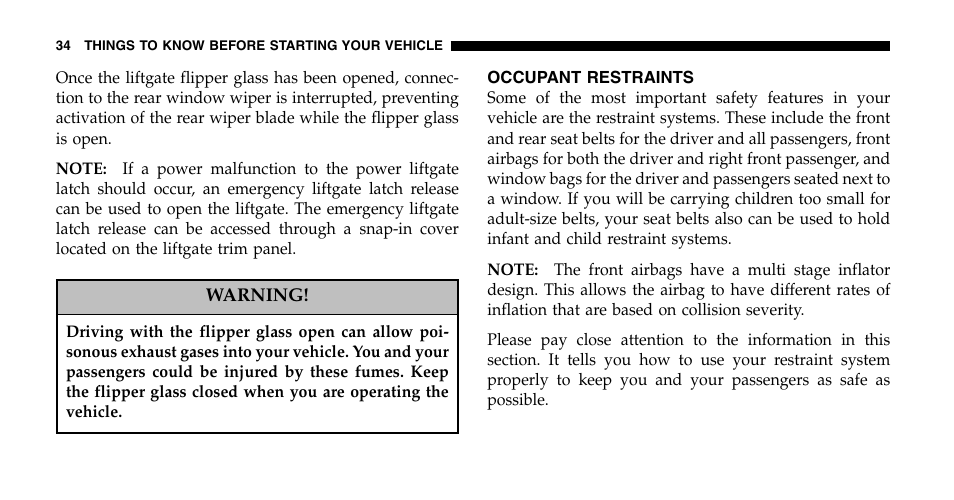 Jeep 2007 Grand Cherokee SRT User Manual | Page 34 / 400