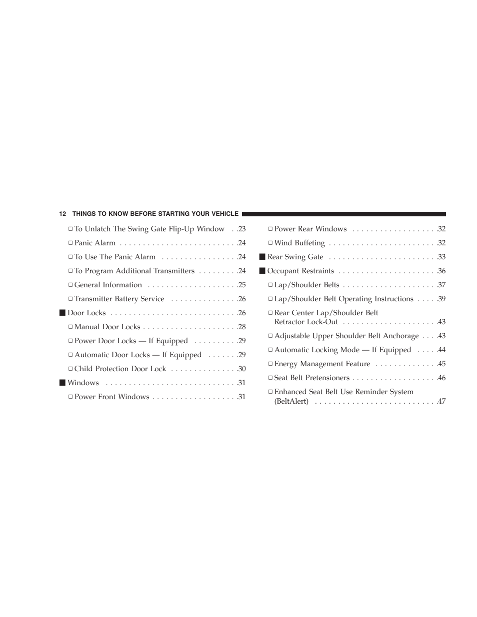Jeep 2007 Liberty User Manual | Page 12 / 417