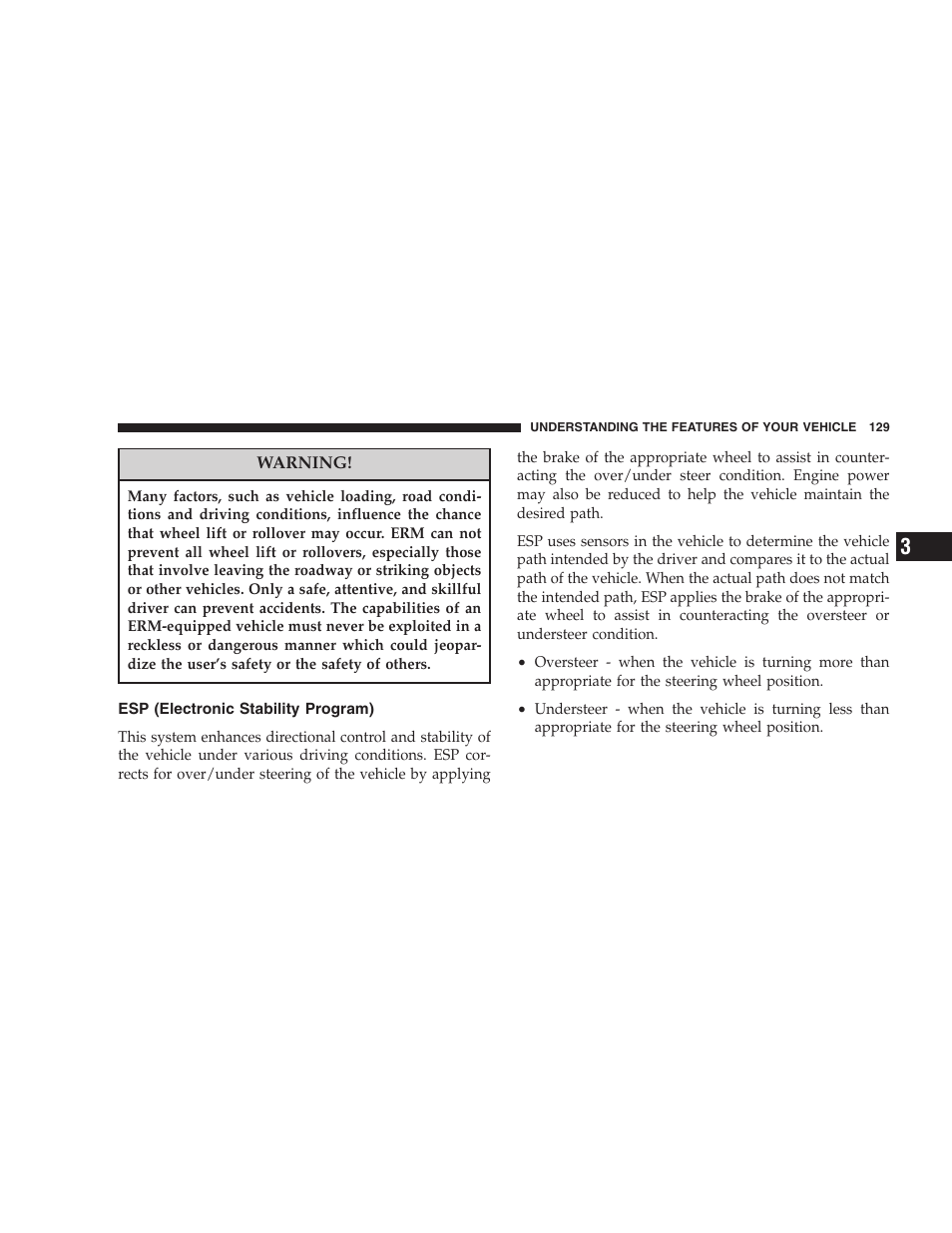 Esp (electronic stability program) | Jeep 2007 Liberty User Manual | Page 129 / 417