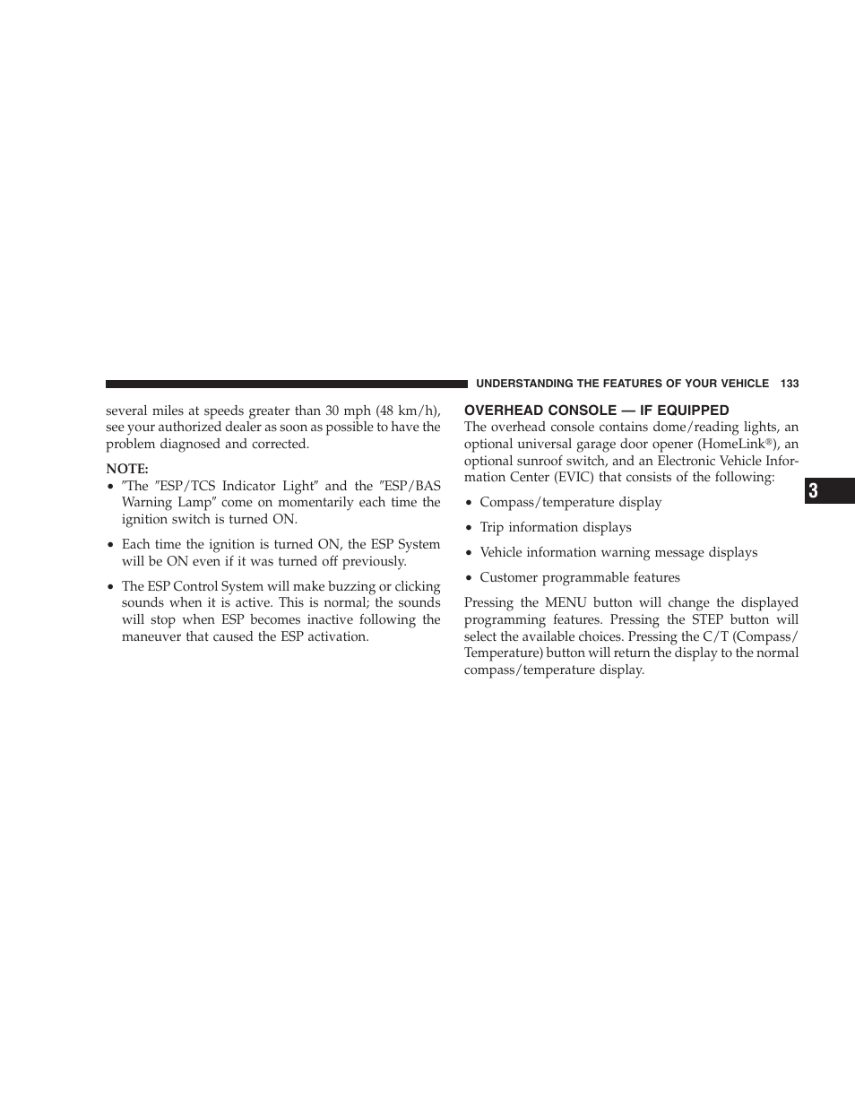 Overhead console — if equipped | Jeep 2007 Liberty User Manual | Page 133 / 417