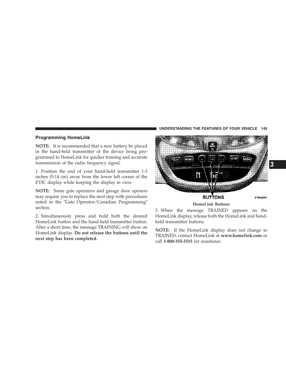 Programming homelink | Jeep 2007 Liberty User Manual | Page 145 / 417