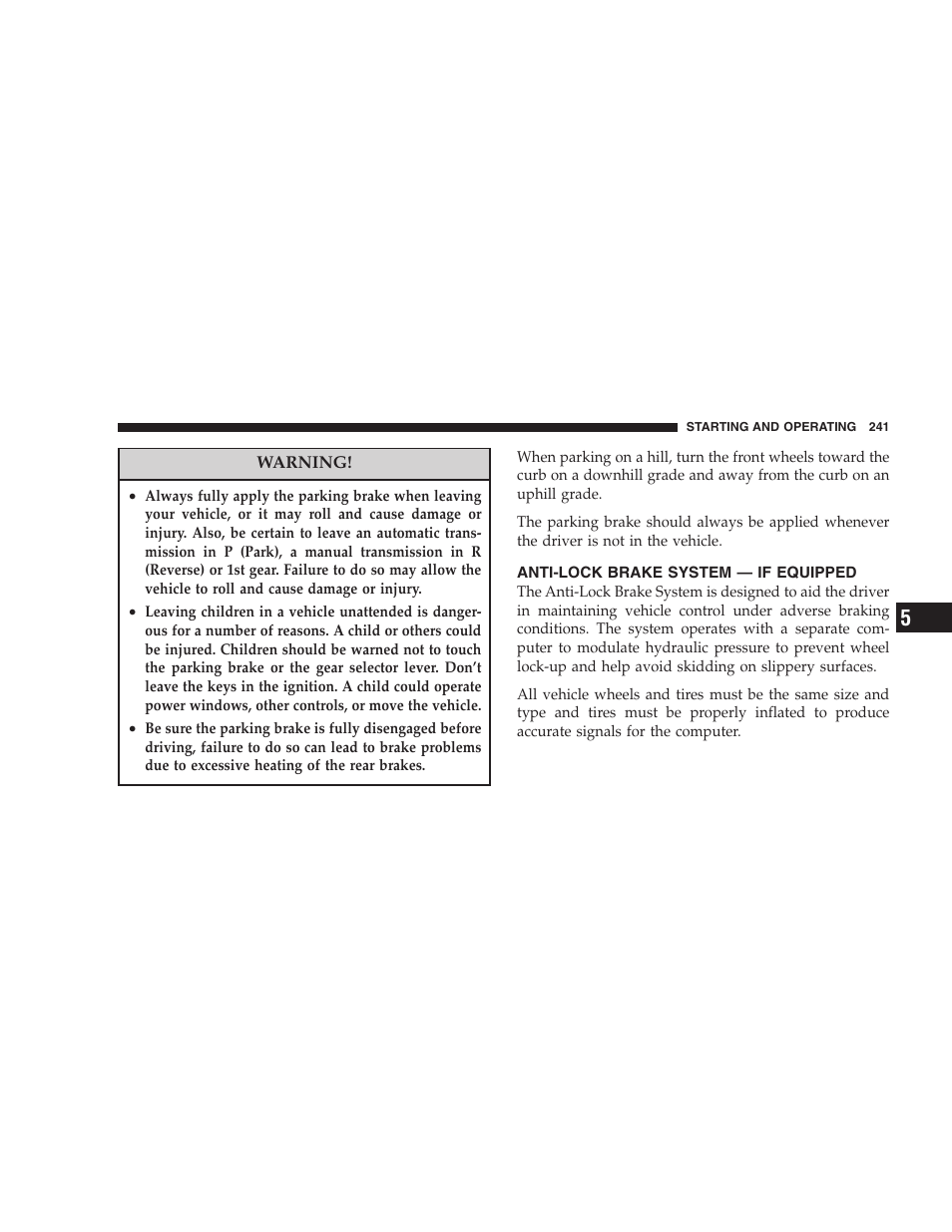 Anti-lock brake system — if equipped | Jeep 2007 Liberty User Manual | Page 241 / 417