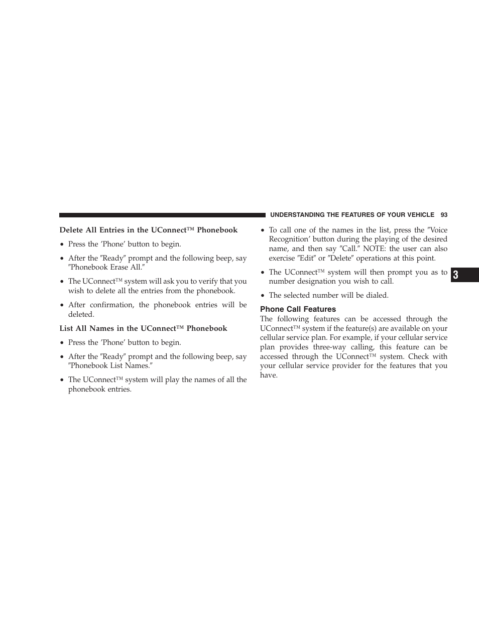 Phone call features | Jeep 2007 Liberty User Manual | Page 93 / 417