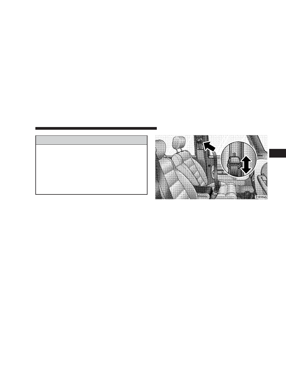Adjustable upper shoulder belt anchorage | Jeep 2007 Wrangler User Manual | Page 43 / 467