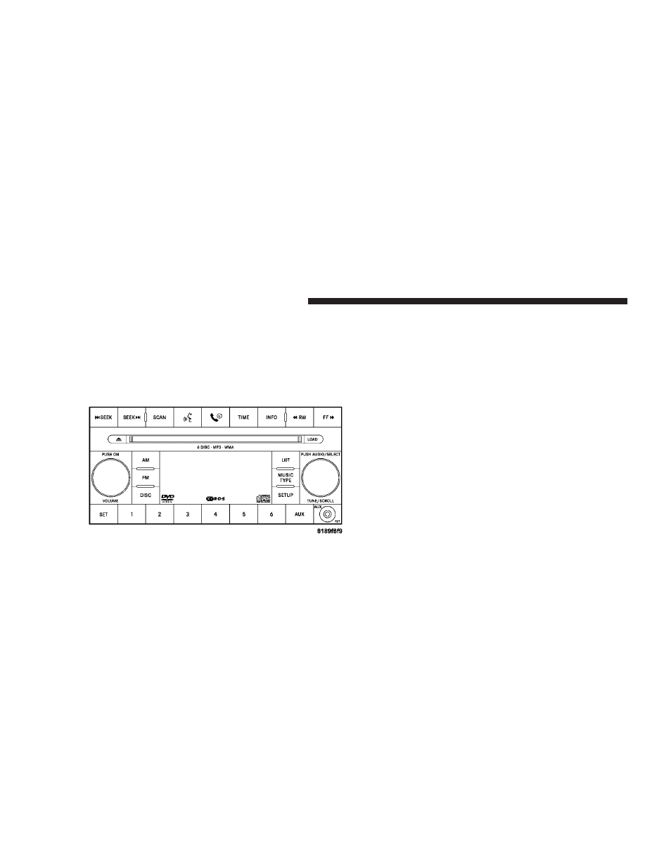Operating instructions - radio mode, Sales code req — am/fm stereo radio and, 6–disc cd/dvd changer (mp3/wma aux jack) | Jeep 2008 Commander User Manual | Page 212 / 478