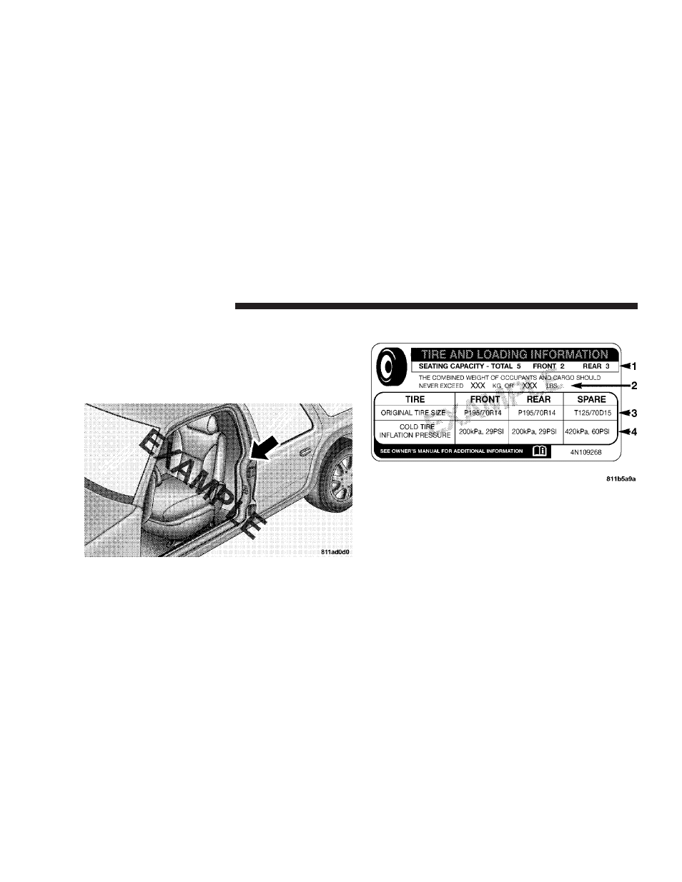 Tire loading and tire pressure | Jeep 2008 Compass User Manual | Page 252 / 399