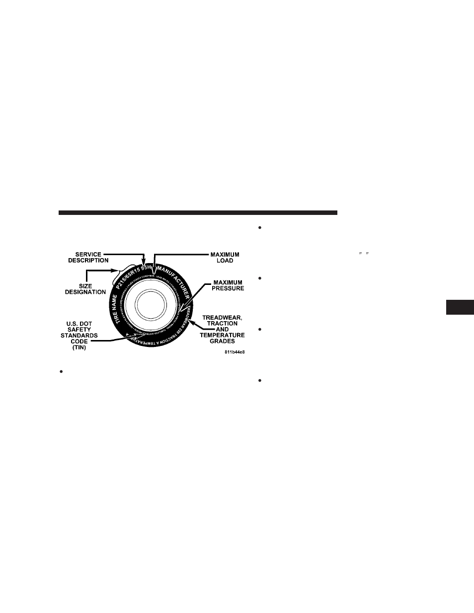 Tire safety information, Tire markings | Jeep 2008 Liberty User Manual | Page 329 / 493