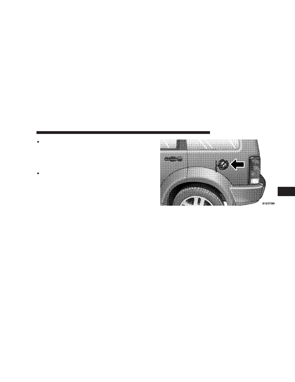 Adding fuel, Fuel filler cap (gas cap) | Jeep 2008 Liberty User Manual | Page 359 / 493