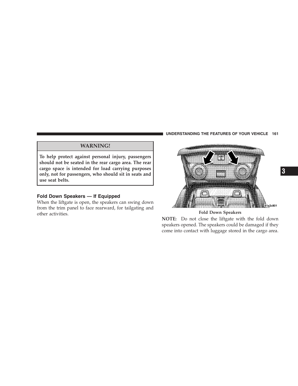 Fold down speakers - if equipped | Jeep 2008 Patriot User Manual | Page 163 / 438