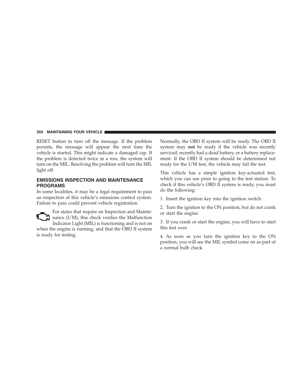 Emissions inspection and maintenance programs, Emissions inspection and maintenance, Programs | Jeep 2008 Patriot User Manual | Page 352 / 438