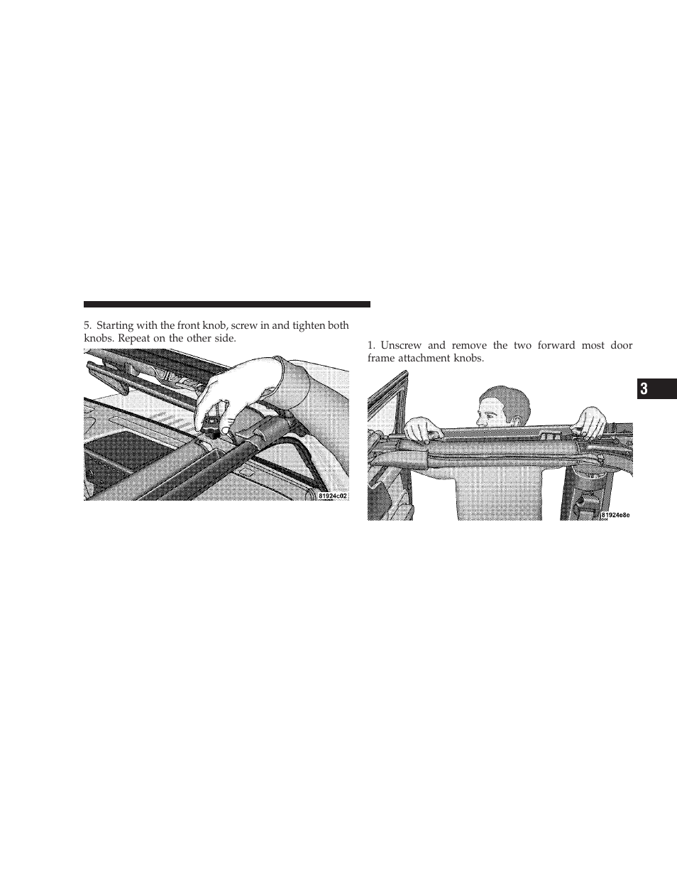 Door frame removal (four-door models) | Jeep 2008 Wrangler User Manual | Page 136 / 466