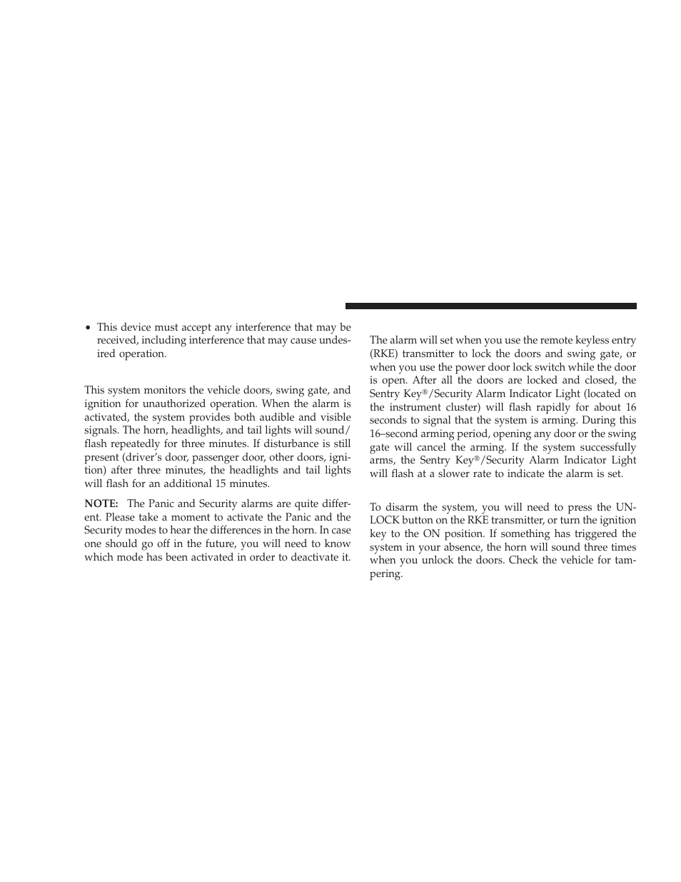 Security alarm system - if equipped, To set the alarm, To disarm the system | Security alarm system — if equipped | Jeep 2008 Wrangler User Manual | Page 19 / 466