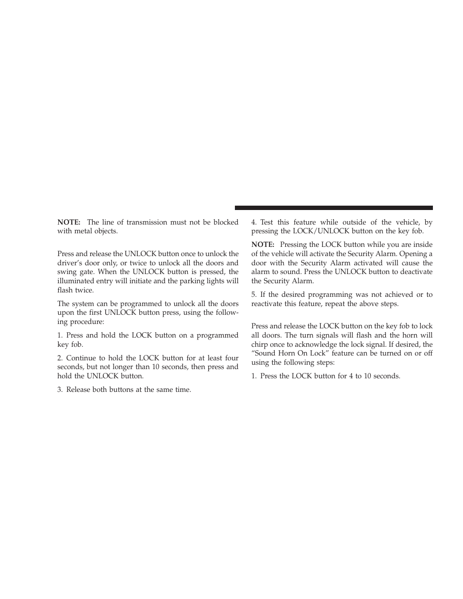 To unlock the doors and swing gate, To lock the doors and swing gate | Jeep 2008 Wrangler User Manual | Page 21 / 466