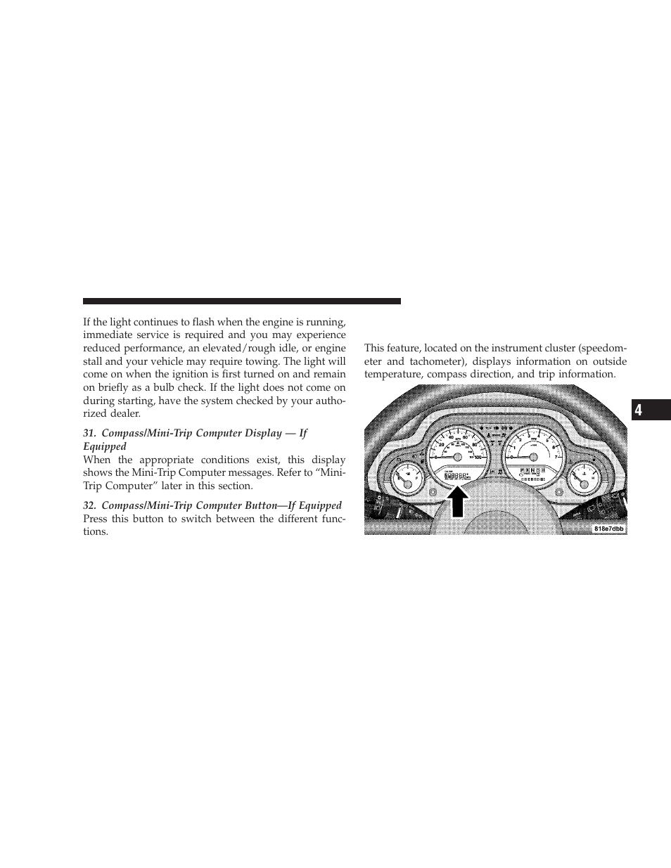 Compass and trip computer - if equipped, Compass and trip computer — if equipped | Jeep 2008 Wrangler User Manual | Page 216 / 466