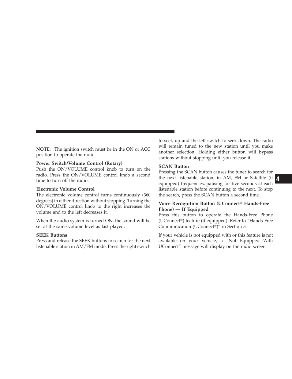 Operating instructions - radio mode | Jeep 2008 Wrangler User Manual | Page 236 / 466