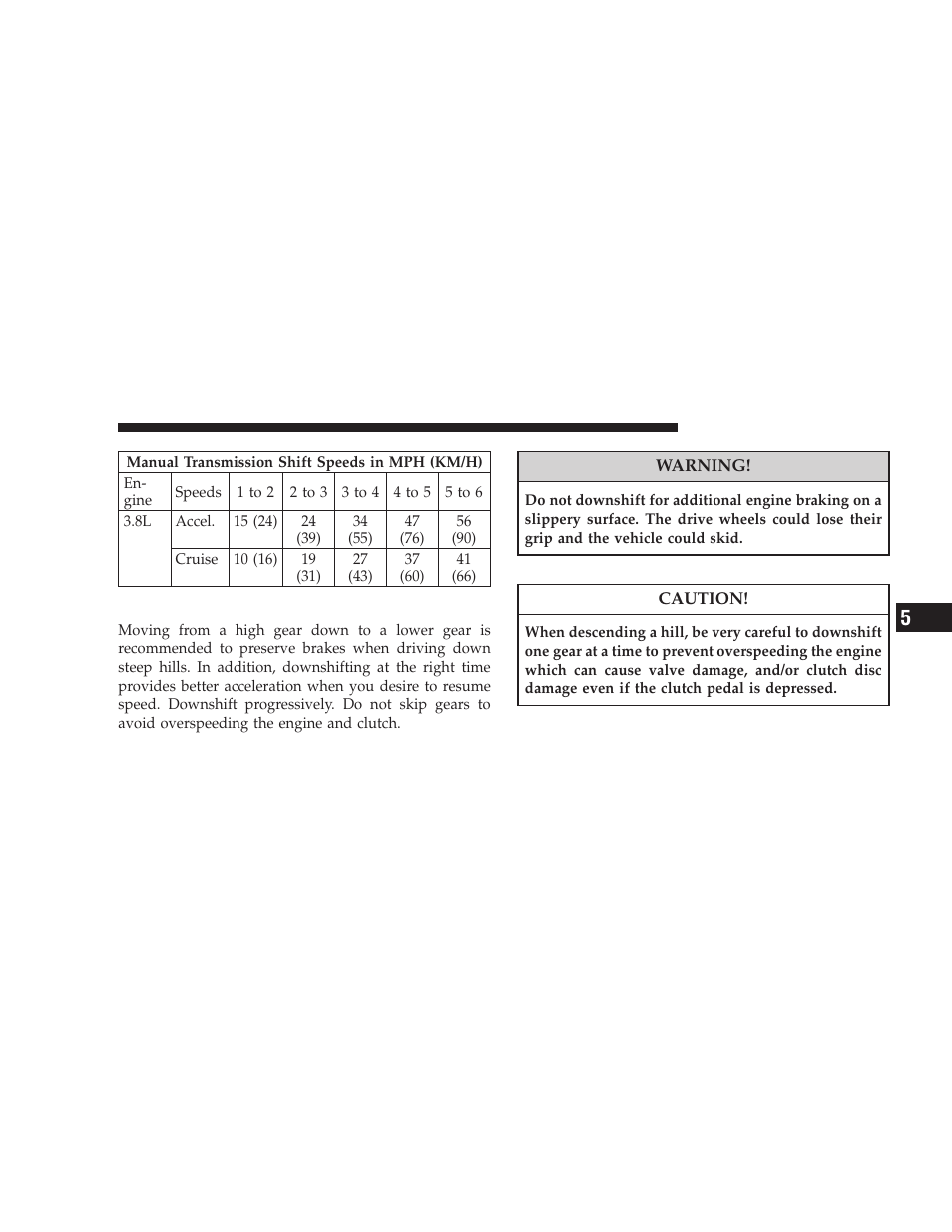 Downshifting | Jeep 2008 Wrangler User Manual | Page 278 / 466