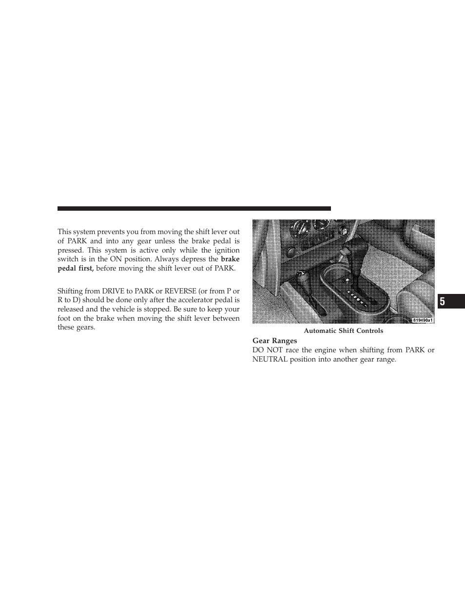 Brake/transmission interlock system, Automatic transmission with overdrive | Jeep 2008 Wrangler User Manual | Page 282 / 466