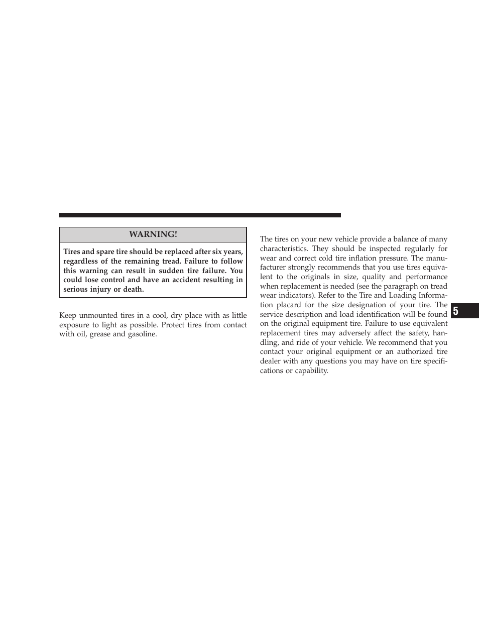 Replacement tires | Jeep 2008 Wrangler User Manual | Page 328 / 466