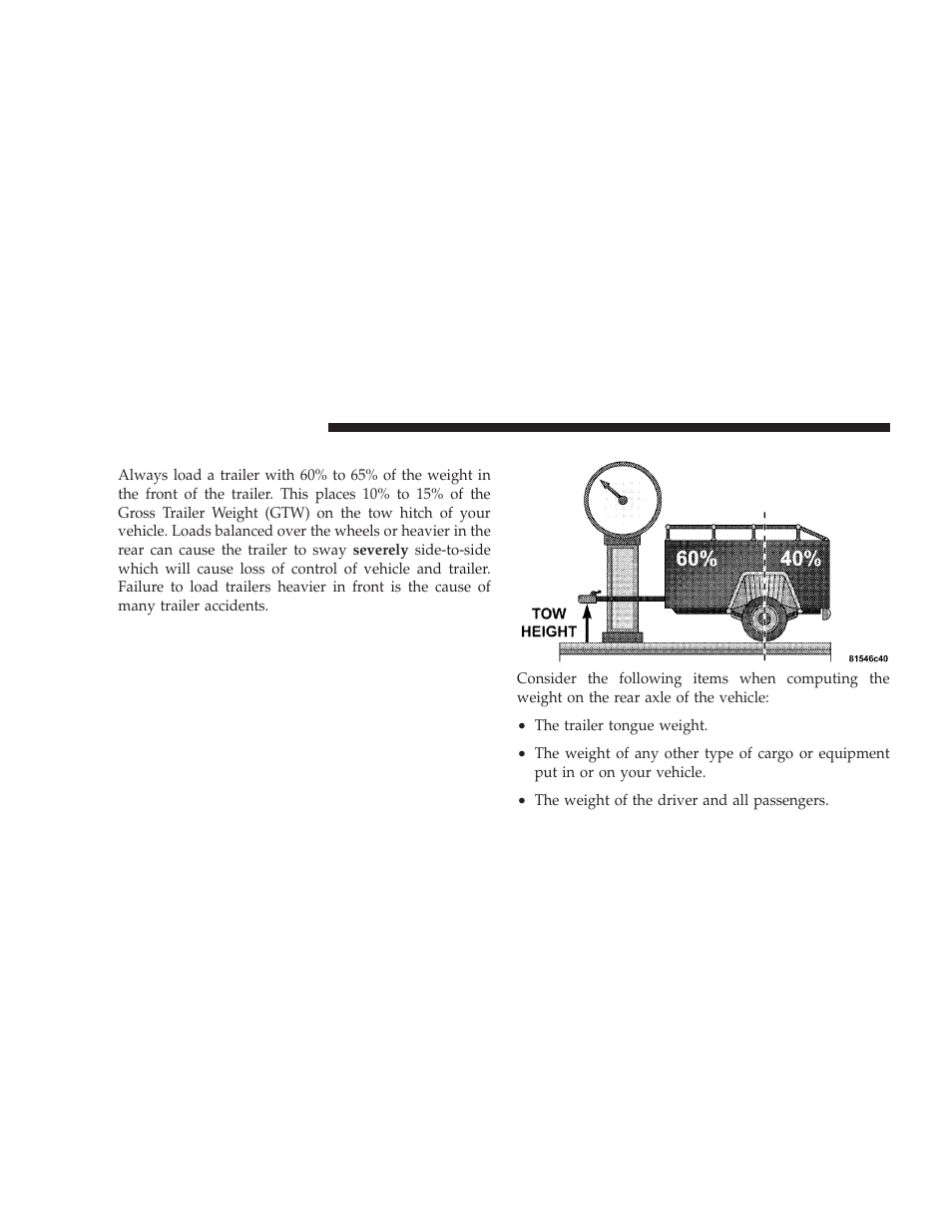Trailer and trailer tongue weight | Jeep 2008 Wrangler User Manual | Page 353 / 466