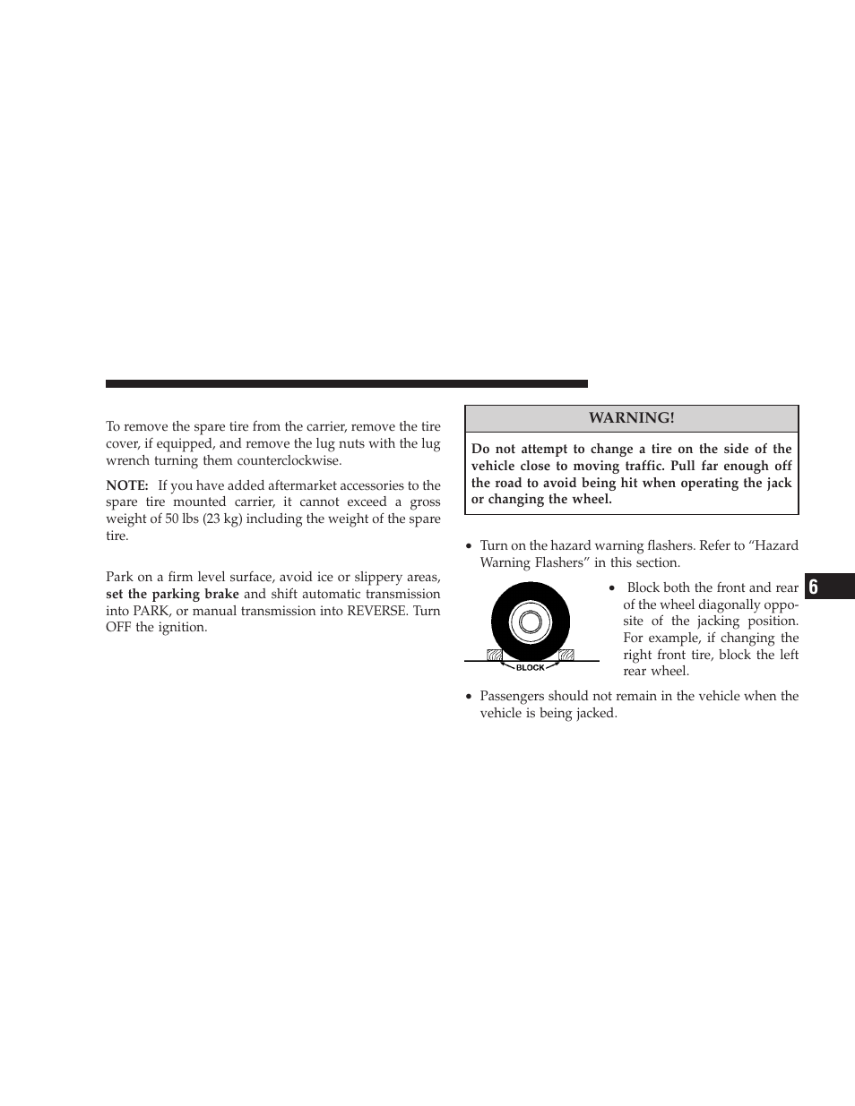 Spare tire stowage, Preparations for jacking | Jeep 2008 Wrangler User Manual | Page 368 / 466