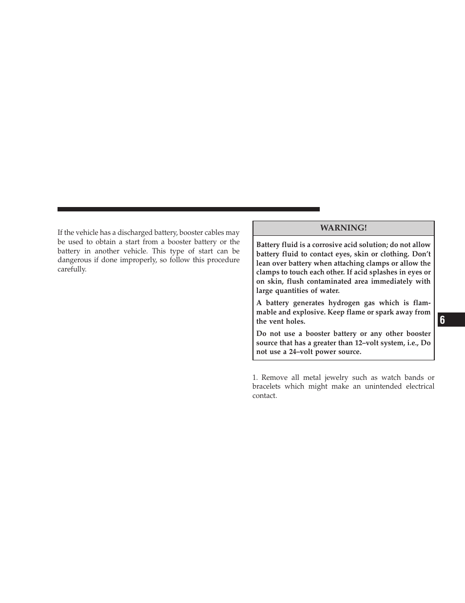 Jump starting | Jeep 2008 Wrangler User Manual | Page 372 / 466