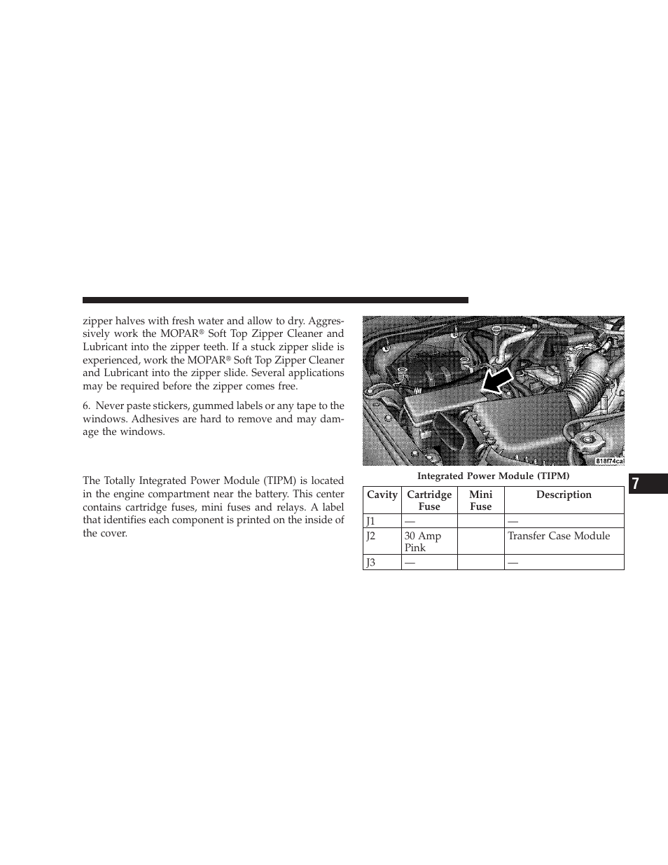 Fuses (totally integrated power module) | Jeep 2008 Wrangler User Manual | Page 414 / 466