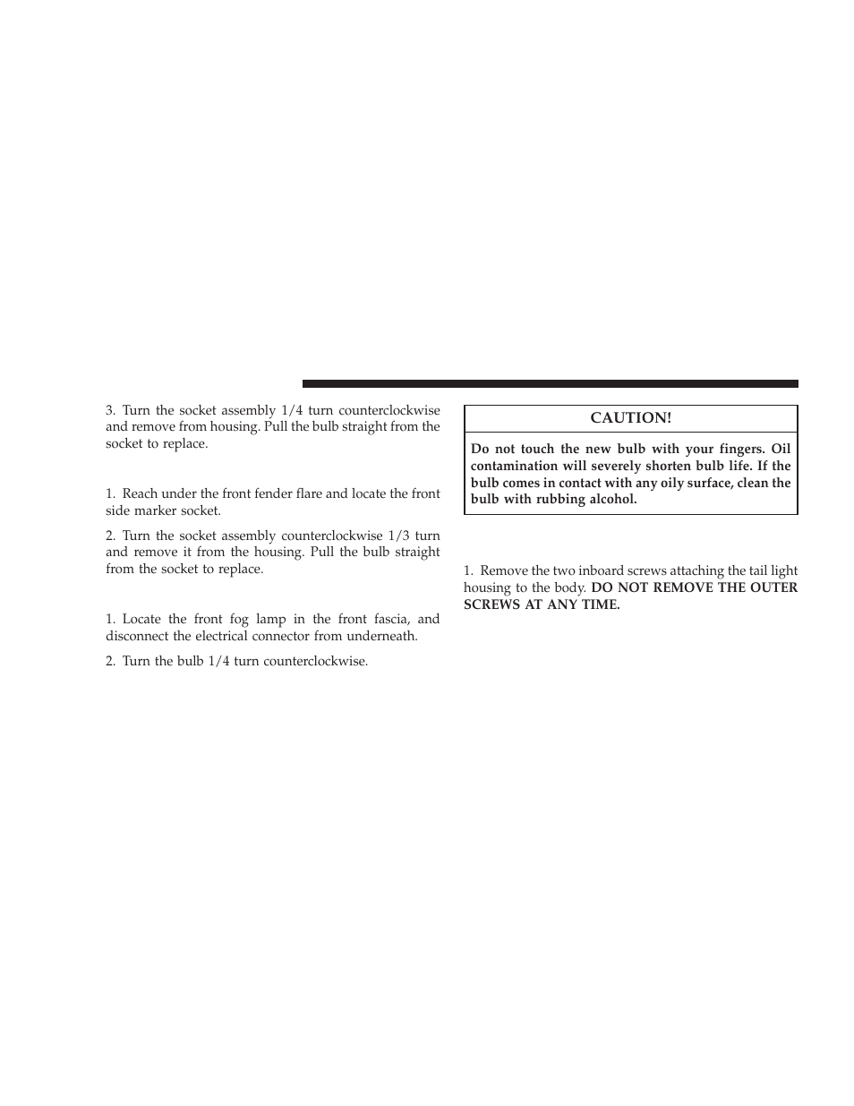 Front side marker, Front fog light, Rear tail, stop, turn signal, and backup lights | Rear tail, stop, turn signal, and backup, Lights | Jeep 2008 Wrangler User Manual | Page 423 / 466