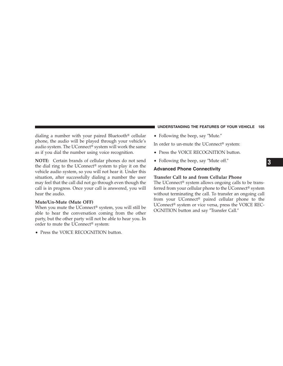 Advanced phone connectivity | Jeep 2009 Commander User Manual | Page 107 / 519