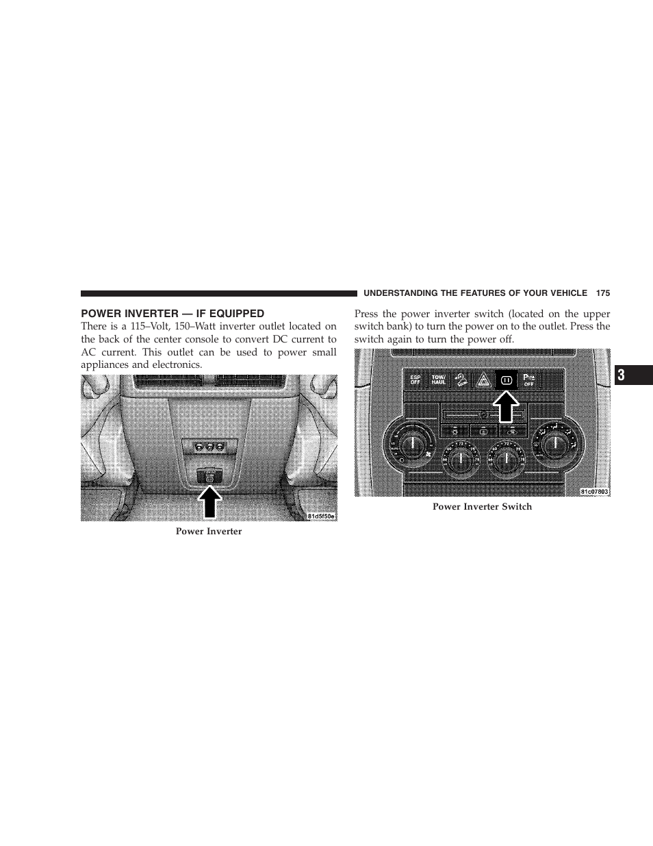 Power inverter - if equipped | Jeep 2009 Commander User Manual | Page 177 / 519
