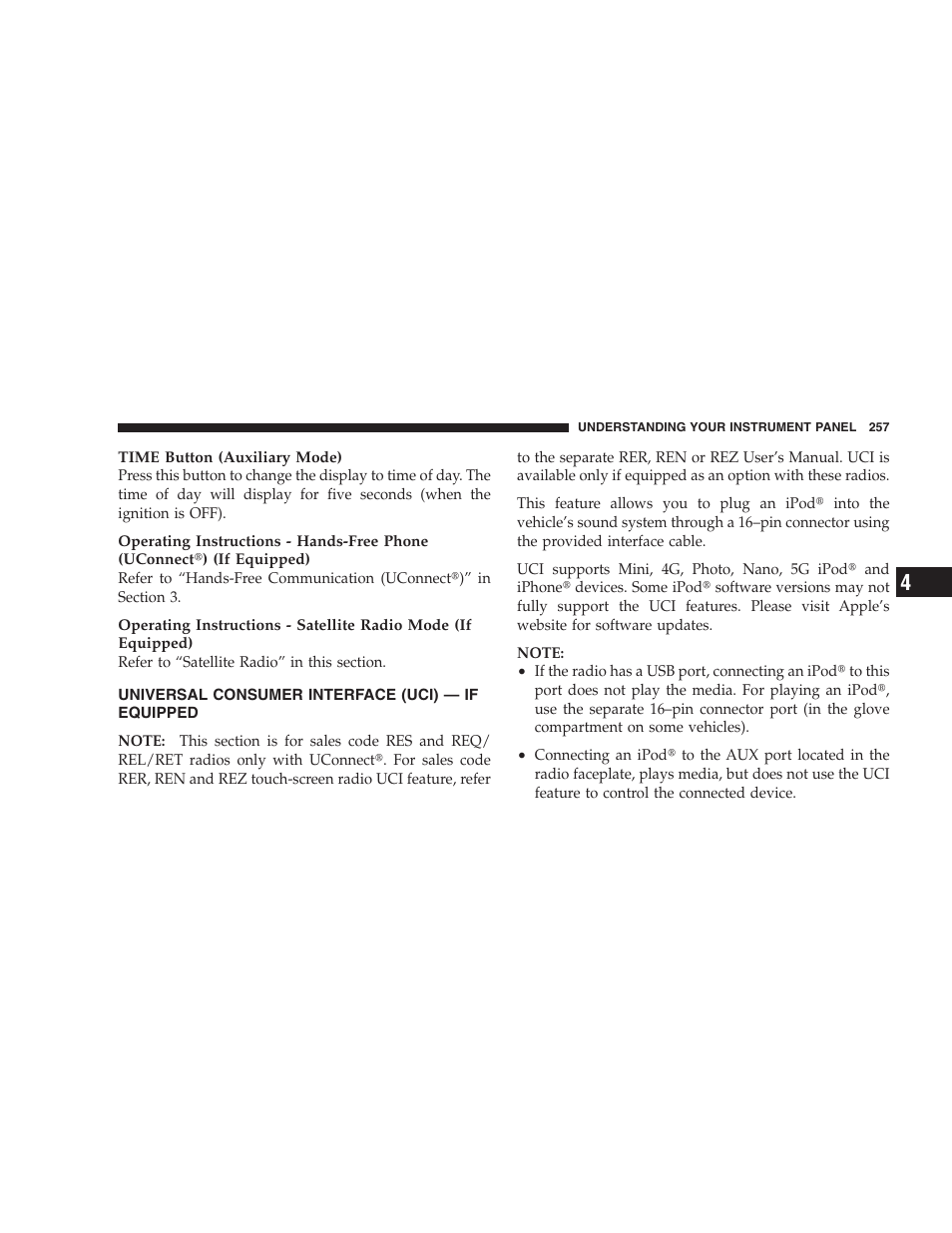 Universal consumer interface (uci) - if equipped | Jeep 2009 Commander User Manual | Page 259 / 519