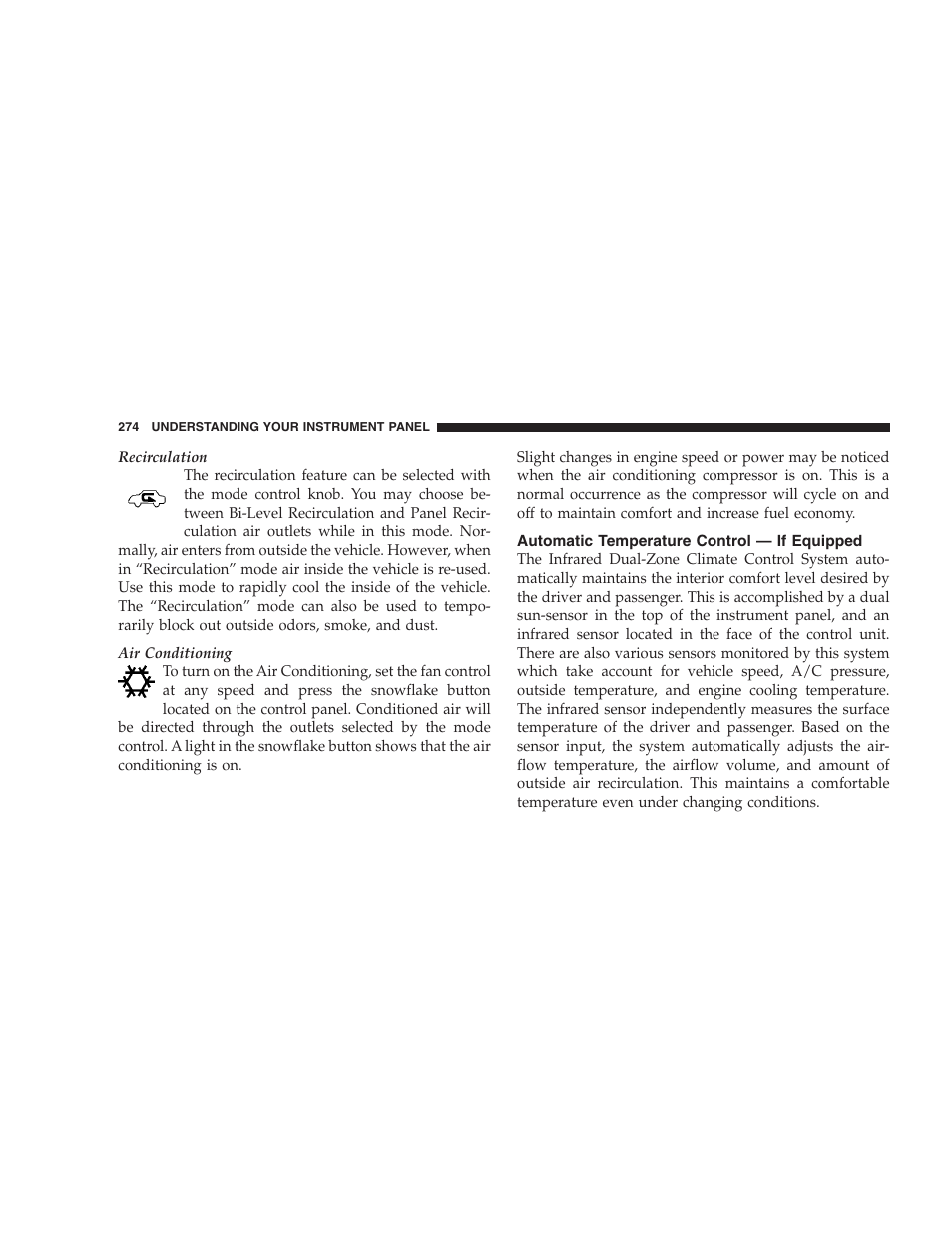 Automatic temperature control - if equipped | Jeep 2009 Commander User Manual | Page 276 / 519