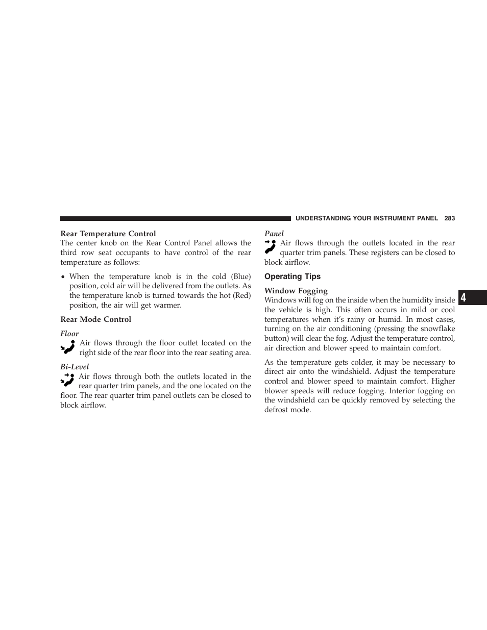 Operating tips | Jeep 2009 Commander User Manual | Page 285 / 519