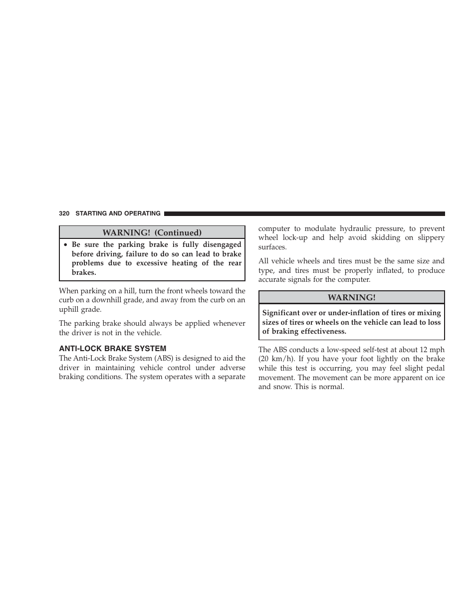 Anti-lock brake system | Jeep 2009 Commander User Manual | Page 322 / 519
