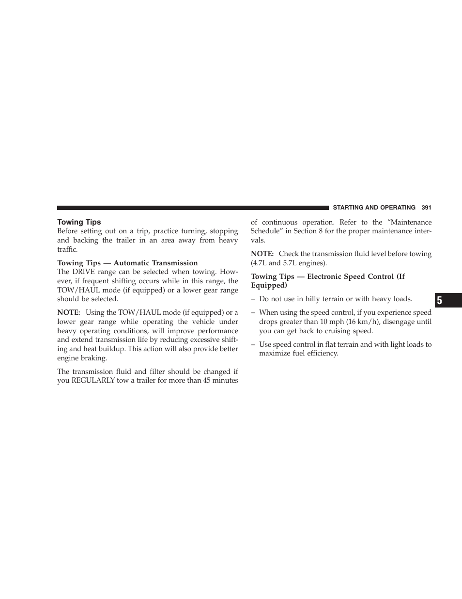 Towing tips | Jeep 2009 Commander User Manual | Page 393 / 519