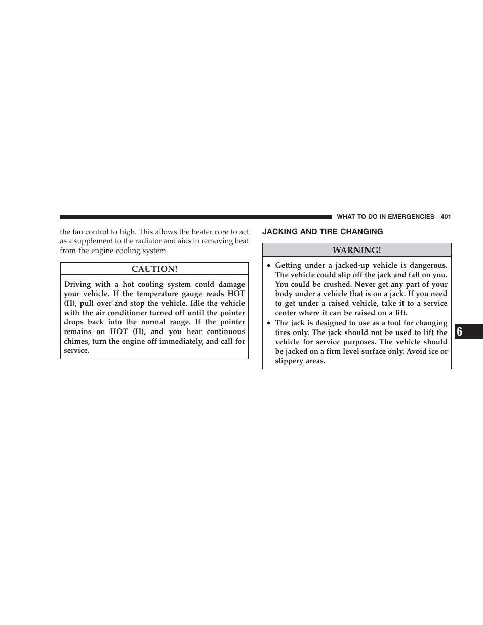 Jacking and tire changing | Jeep 2009 Commander User Manual | Page 403 / 519
