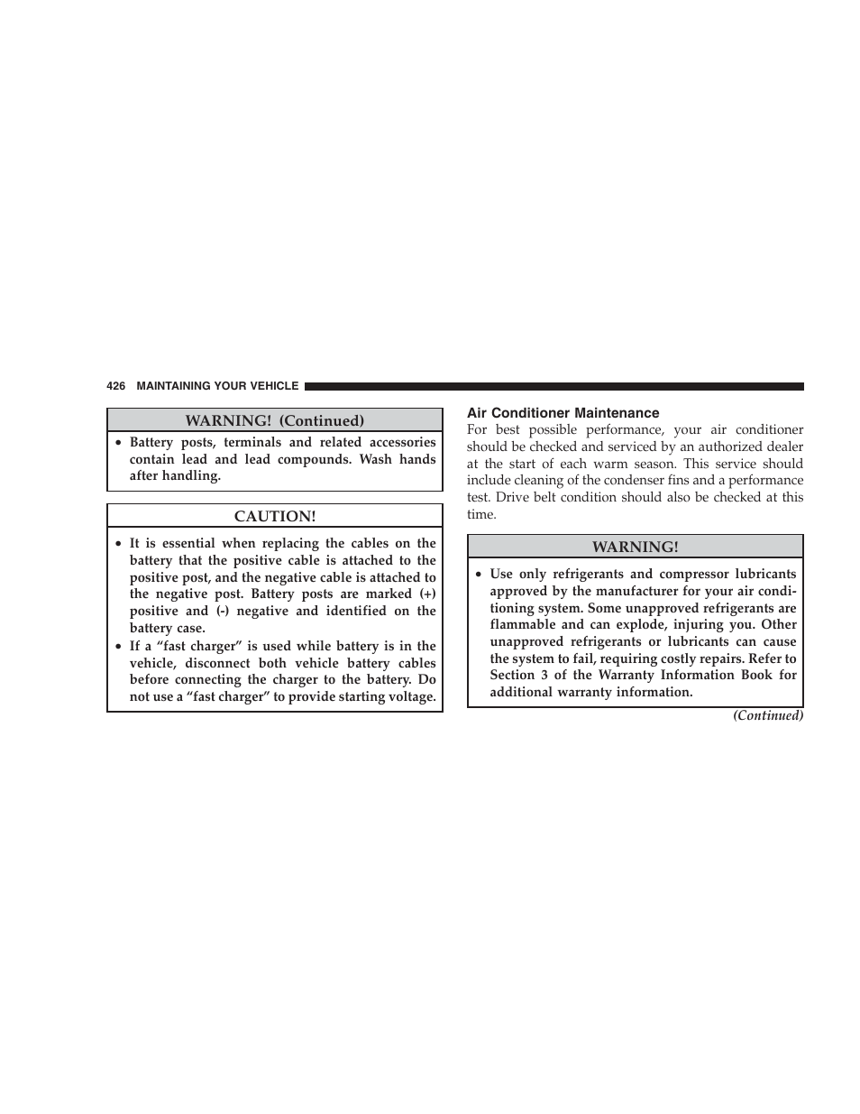 Air conditioner maintenance | Jeep 2009 Commander User Manual | Page 428 / 519