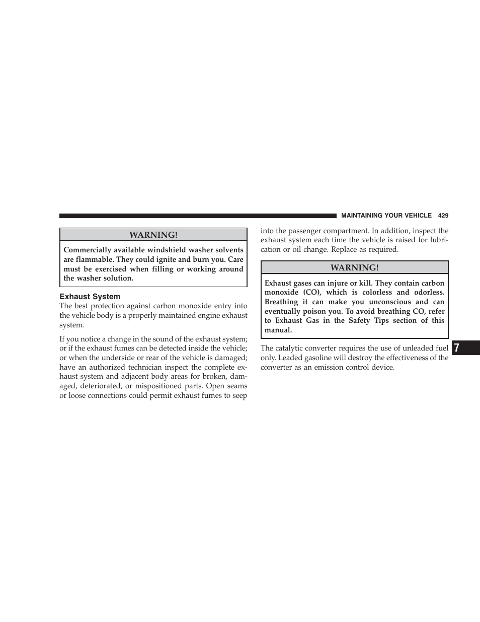 Exhaust system | Jeep 2009 Commander User Manual | Page 431 / 519